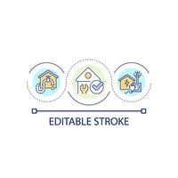 Plumbing and electricity loop concept icon. House communications maintenance. Construction abstract idea thin line illustration. Isolated outline drawing. Editable stroke vector