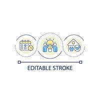 Effective solutions for construction loop concept icon. Innovations in maintenance. Development abstract idea thin line illustration. Isolated outline drawing. Editable stroke vector
