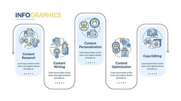 ai en la plantilla infográfica de contenido. promoción comercial en línea. visualización de datos con 5 pasos. gráfico de información de línea de tiempo editable. diseño de flujo de trabajo con iconos de línea vector