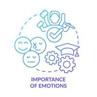 Importance of emotions blue gradient concept icon. Student motivation. Principle of learning abstract idea thin line illustration. Isolated outline drawing vector