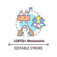Lgbtqi movements concept icon. Organization and civil society. LGBT program abstract idea thin line illustration. Isolated outline drawing. Editable stroke vector