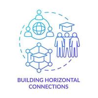 Building horizontal connections blue gradient concept icon. Subjects connection. Principle of learning abstract idea thin line illustration. Isolated outline drawing vector