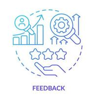 Feedback blue gradient concept icon. Progress rating and evaluation. Principle of learning abstract idea thin line illustration. Isolated outline drawing vector