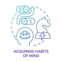 Acquiring habits of mind blue gradient concept icon. Problem solving. Principle about learning abstract idea thin line illustration. Isolated outline drawing vector