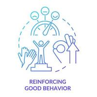 Reinforcing good behavior blue gradient concept icon. Praise and thank. Learning environment abstract idea thin line illustration. Isolated outline drawing vector