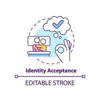 Identity acceptance concept icon. Sexual orientation. Stage of coming out abstract idea thin line illustration. Isolated outline drawing. Editable stroke vector