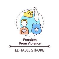 Freedom from violence concept icon. Protect from abuse. LGBT program abstract idea thin line illustration. Isolated outline drawing. Editable stroke vector