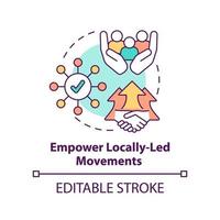 Empower locally led movements concept icon. LGBT movement. State support abstract idea thin line illustration. Isolated outline drawing. Editable stroke vector