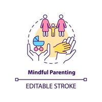 Mindful parenting concept icon. Motivated decision. Benefit of same-sex parenting abstract idea thin line illustration. Isolated outline drawing. Editable stroke vector