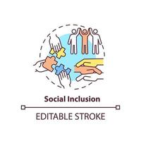 Social inclusion concept icon. Equal opportunities in society. LGBT program abstract idea thin line illustration. Isolated outline drawing. Editable stroke vector