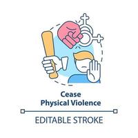 Cease physical violence concept icon. Stop abuse. Dealing with lgbt issue abstract idea thin line illustration. Isolated outline drawing. Editable stroke