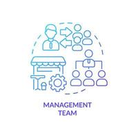 Management team blue gradient concept icon. Restaurant staff abstract idea thin line illustration. Executive duties of managers. Handle operations. Isolated outline drawing vector