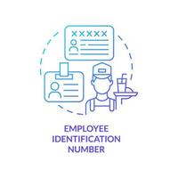 Employee identification number blue gradient concept icon. Restaurant business license abstract idea thin line illustration. EIN identifier. Isolated outline drawing vector