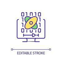 Data science courses RGB color icon. Programming and software engineering. Developer career. Isolated vector illustration. Simple filled line drawing. Editable stroke