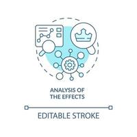 Analysis of effects turquoise concept icon. Impact forecast. Trends management abstract idea thin line illustration. Isolated outline drawing. Editable stroke vector