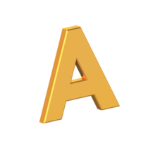 A 3D Letter Isolated with Transparent Background, Gold Texture, 3D Rendering png