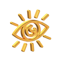 Our Vision 3D Icon Isolated with Transparent Background, Gold Texture, 3D Rendering png