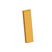 je lettre 3d isolée avec fond transparent, texture dorée, rendu 3d png