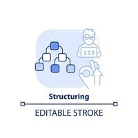 Structuring light blue concept icon. Code hierarchy. Feature of programming languages abstract idea thin line illustration. Isolated outline drawing. Editable stroke vector