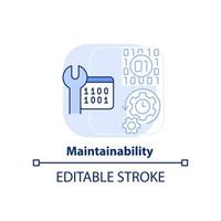 Maintainability light blue concept icon. Programing language choice standard abstract idea thin line illustration. Isolated outline drawing. Editable stroke vector