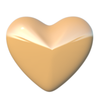 3d icoon goud liefde transparant voor Valentijn teken png