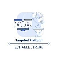 Targeted platform light blue concept icon. Programing language choice criterion abstract idea thin line illustration. Isolated outline drawing. Editable stroke vector