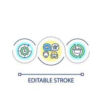 Customer behaviour loop concept icon. New consumer habits. Digital first reality. Business strategy abstract idea thin line illustration. Isolated outline drawing. Editable stroke vector