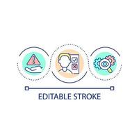 Thoughtful decision making loop concept icon. Problem-solving approach abstract idea thin line illustration. Effective business operations. Isolated outline drawing. Editable stroke vector