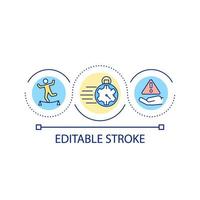 Risk taking in quick decision making loop concept icon. Making impulsive choices abstract idea thin line illustration. Risky outcomes. Isolated outline drawing. Editable stroke vector