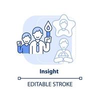 Insight light blue concept icon. Attribute of inclusive leadership abstract idea thin line illustration. Perspectives. Isolated outline drawing. Editable stroke vector