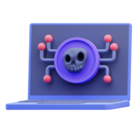 malware de seguridad de internet de ilustración 3d png