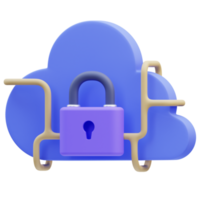 3d Illustration Internet Security cloud storage png