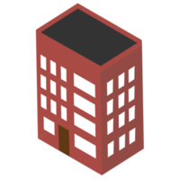 Red Isometric Apartment Building png