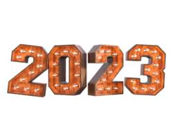 2023 nieuw jaren aantal geïsoleerd 3d renderen png