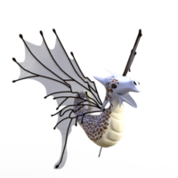 Cute dragon child isolated 3d rendering png