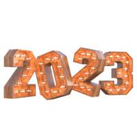 2023 año nuevo número aislado renderizado 3d png