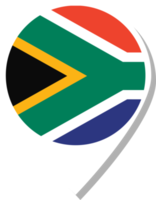 Check-in-Symbol mit südafrikanischer Flagge. png