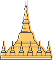 icône de la pagode shwedagon, icône plate myanmar. png