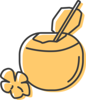 Coconut icon, Thailand flat icon. png