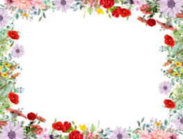 Flower and floral decorative frame png