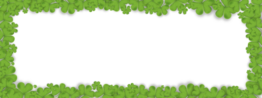 folhas de trevo irlandês template.frame símbolo irlandês verde boa sorte padrão de trevo para cartão de saudação do dia de são patrício, desconto, promoção, pano de fundo de oferta especial png