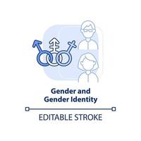 Gender and gender identity light blue concept icon. Diversity type abstract idea thin line illustration. Achieve equality. Isolated outline drawing. Editable stroke vector