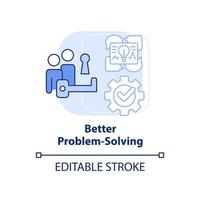 Better problem-solving light blue concept icon. Workplace diversity advantage abstract idea thin line illustration. Isolated outline drawing. Editable stroke vector