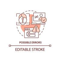 Possible errors terracotta concept icon. Biometric authentication disadvantage abstract idea thin line illustration. Isolated outline drawing. Editable stroke vector