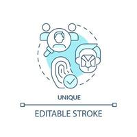 Unique turquoise concept icon. Biometric data benefit abstract idea thin line illustration. Identifying individuals. Isolated outline drawing. Editable stroke vector