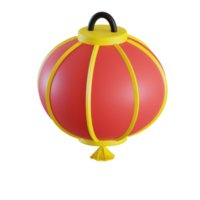 Lampion rouge rendu 3d parfait pour le projet de conception du nouvel an chinois 2023 png