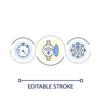 Utility meter loop concept icon. Water consumption measuring system. Monitoring device. Technology abstract idea thin line illustration. Isolated outline drawing. Editable stroke vector