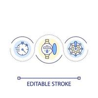 icono de concepto de bucle de medidor de servicios públicos. sistema de medición del consumo de agua. dispositivo de monitoreo tecnología idea abstracta ilustración de línea delgada. dibujo de contorno aislado. trazo editable vector