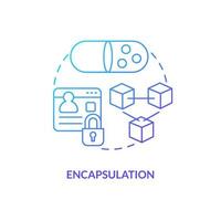 Encapsulation blue gradient concept icon. Object-oriented programming abstract idea thin line illustration. Private state. Combining together. Isolated outline drawing vector