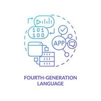 Fourth-generation programming language blue gradient concept icon. Building for specific purpose abstract idea thin line illustration. Evolution. Isolated outline drawing vector